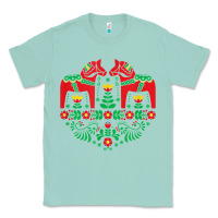 Seafoam swedish dala horse folk art t shirt Classic Tee - linhVisuals