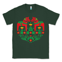 Sports Green swedish dala horse folk art t shirt Classic Tee - linhVisuals