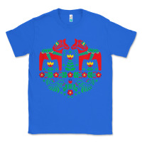 Swedish Dala Horse Folk Art T Shirt Classic Tee | Teevron