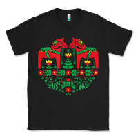 Black swedish dala horse folk art t shirt Classic Tee - linhVisuals