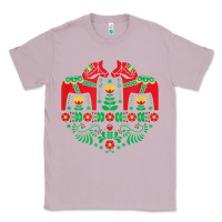 Lilac swedish dala horse folk art t shirt Classic Tee - linhVisuals