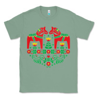 Sage swedish dala horse folk art t shirt Classic Tee - linhVisuals