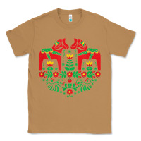 Swedish Dala Horse Folk Art T Shirt Classic Tee | Teevron