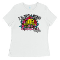 White im just a woman who loves her firefighter Ladies Tee - SublimationCraftShop