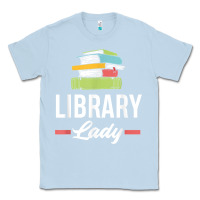 Dusty Blue womens funny library lady librarian library assistant t shirt Classic Tee - linhVisuals