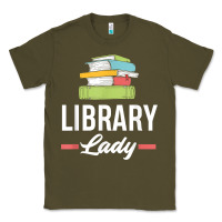 Army Green womens funny library lady librarian library assistant t shirt Classic Tee - linhVisuals