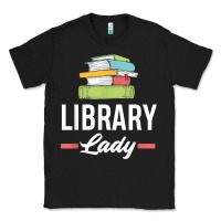 Black womens funny library lady librarian library assistant t shirt Classic Tee - linhVisuals