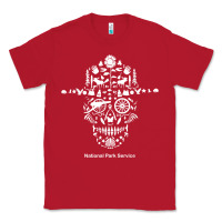 Red national park service, skull animals hiking camping eliments t shirt Classic Tee - linhVisuals