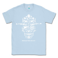 Dusty Blue national park service, skull animals hiking camping eliments t shirt Classic Tee - linhVisuals