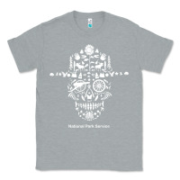 Heather Grey national park service, skull animals hiking camping eliments t shirt Classic Tee - linhVisuals