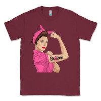 Burgundy believe cancer awareness women gift Classic Tee - linhVisuals