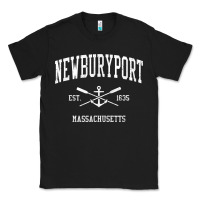 Black newburyport ma vintage crossed oars & boat anchor sports t shirt Classic Tee - linhVisuals