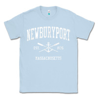 Dusty Blue newburyport ma vintage crossed oars & boat anchor sports t shirt Classic Tee - linhVisuals