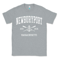 Heather Grey newburyport ma vintage crossed oars & boat anchor sports t shirt Classic Tee - linhVisuals