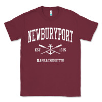 Burgundy newburyport ma vintage crossed oars & boat anchor sports t shirt Classic Tee - linhVisuals