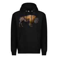 Black american bison body Premium Hoodie - RanaPortraitStore