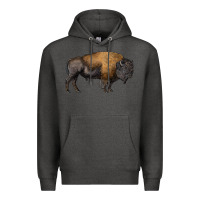 Charcoal Heather american bison body Premium Hoodie - RanaPortraitStore