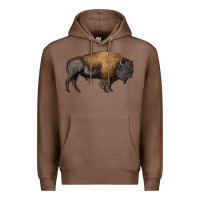 Chestnut american bison body Premium Hoodie - RanaPortraitStore
