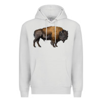 Dove Grey american bison body Premium Hoodie - RanaPortraitStore