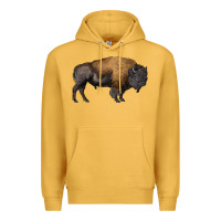 Mustard american bison body Premium Hoodie - RanaPortraitStore