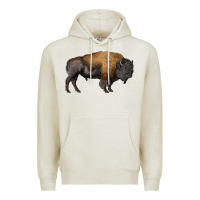 Oatmeal Heather american bison body Premium Hoodie - RanaPortraitStore