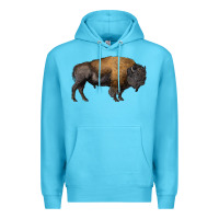 Ocean Blue american bison body Premium Hoodie - RanaPortraitStore