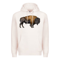 Pale Pink american bison body Premium Hoodie - RanaPortraitStore