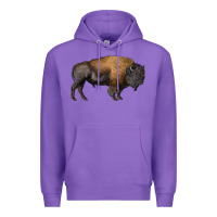 Purple american bison body Premium Hoodie - RanaPortraitStore