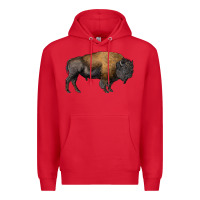 Red american bison body Premium Hoodie - RanaPortraitStore
