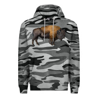 Slate Camo american bison body Premium Hoodie - RanaPortraitStore