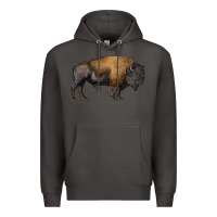Smoke american bison body Premium Hoodie - RanaPortraitStore