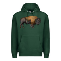 Sports Green american bison body Premium Hoodie - RanaPortraitStore