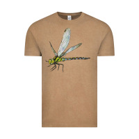 Vintage Coffee Blue And Yellow Dragonfly Vintage Tee - LillyAllenDesigns