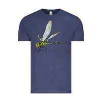 Vintage Denim Blue And Yellow Dragonfly Vintage Tee - LillyAllenDesigns