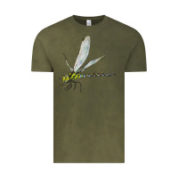 Vintage Olive Blue And Yellow Dragonfly Vintage Tee - LillyAllenDesigns