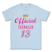 Dusty Blue official 13 teenager cute 13th birthday ideas for girls t shirt Classic Tee - linhVisuals