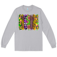 Moon Dust mardi gras sunflower fleur de lis leopard cowhide brushstrokes Long Sleeve Tee - Artiststas