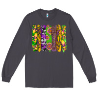 Smoke mardi gras sunflower fleur de lis leopard cowhide brushstrokes Long Sleeve Tee - Artiststas
