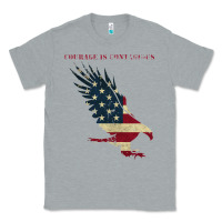 Heather Grey courage is contagious and eagle Classic Tee - linhVisuals