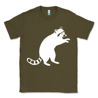 Army Green raccoon Classic Tee - linhVisuals