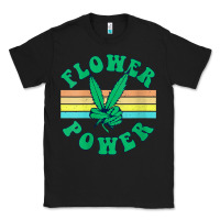 Black womens flower power 420 thc pot weed medical marijuana funny weed v ne Classic Tee - linhVisuals