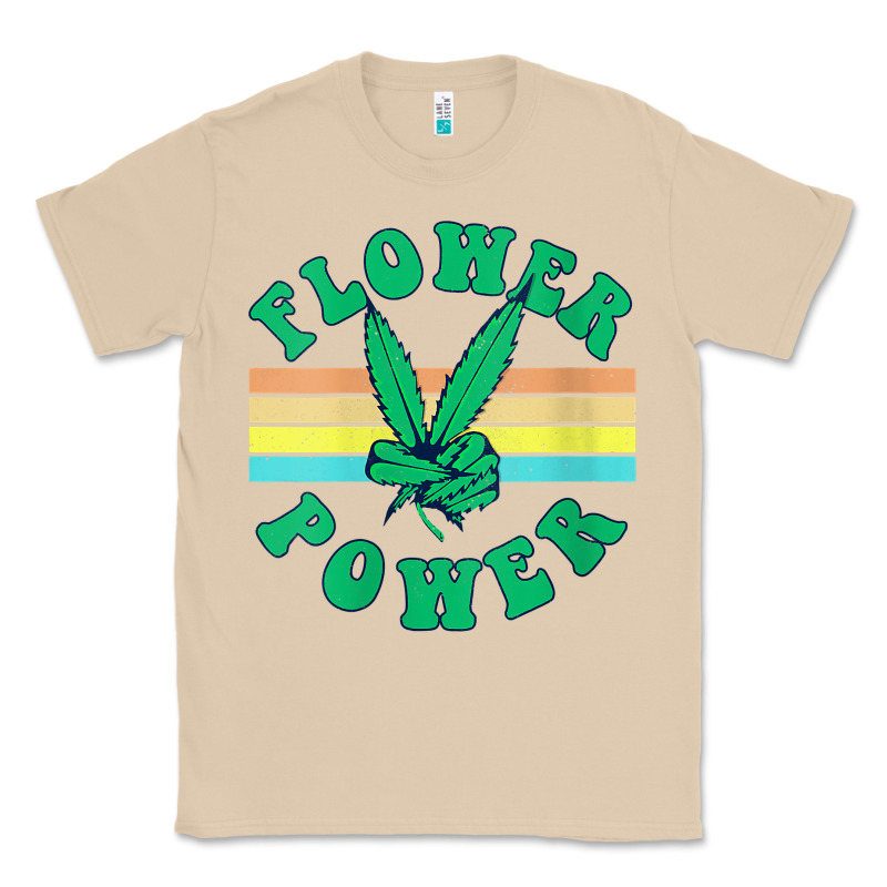 Womens Flower Power 420 Thc Pot Weed Medical Marijuana Funny Weed V Ne Classic Tee by linhVisuals | Teevron