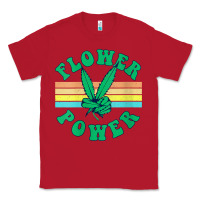 Red womens flower power 420 thc pot weed medical marijuana funny weed v ne Classic Tee - linhVisuals