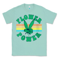 Seafoam womens flower power 420 thc pot weed medical marijuana funny weed v ne Classic Tee - linhVisuals