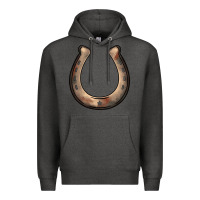Charcoal Heather western horseshoe Premium Hoodie - BarkalooDesign