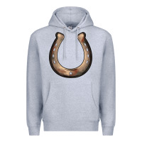 Heather Grey western horseshoe Premium Hoodie - BarkalooDesign