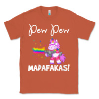 Copper womens pew madafakas funny fantasy unicorn with rainbow gun   white v Classic Tee - linhVisuals