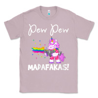 Lilac womens pew madafakas funny fantasy unicorn with rainbow gun   white v Classic Tee - linhVisuals