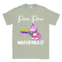 Matcha womens pew madafakas funny fantasy unicorn with rainbow gun   white v Classic Tee - linhVisuals