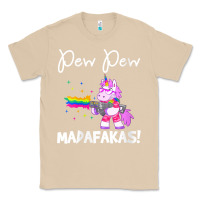 Mushroom womens pew madafakas funny fantasy unicorn with rainbow gun   white v Classic Tee - linhVisuals